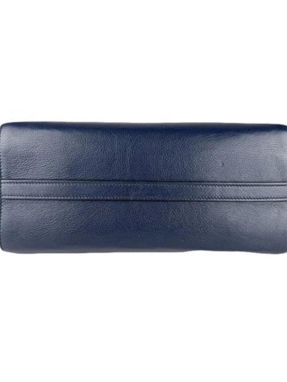Auth PRADA Handbag Shoulder Bag Navy Leather/Goldtone - z8878 - Picture 4 of 14